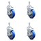Service Caster 5 Inch Blue Polyurethane Swivel 3/8 Inch Threaded Stem Caster Set with Brake SCC-TS20S514-PPUB-BLUE-TLB-381615-4 - alternate 1